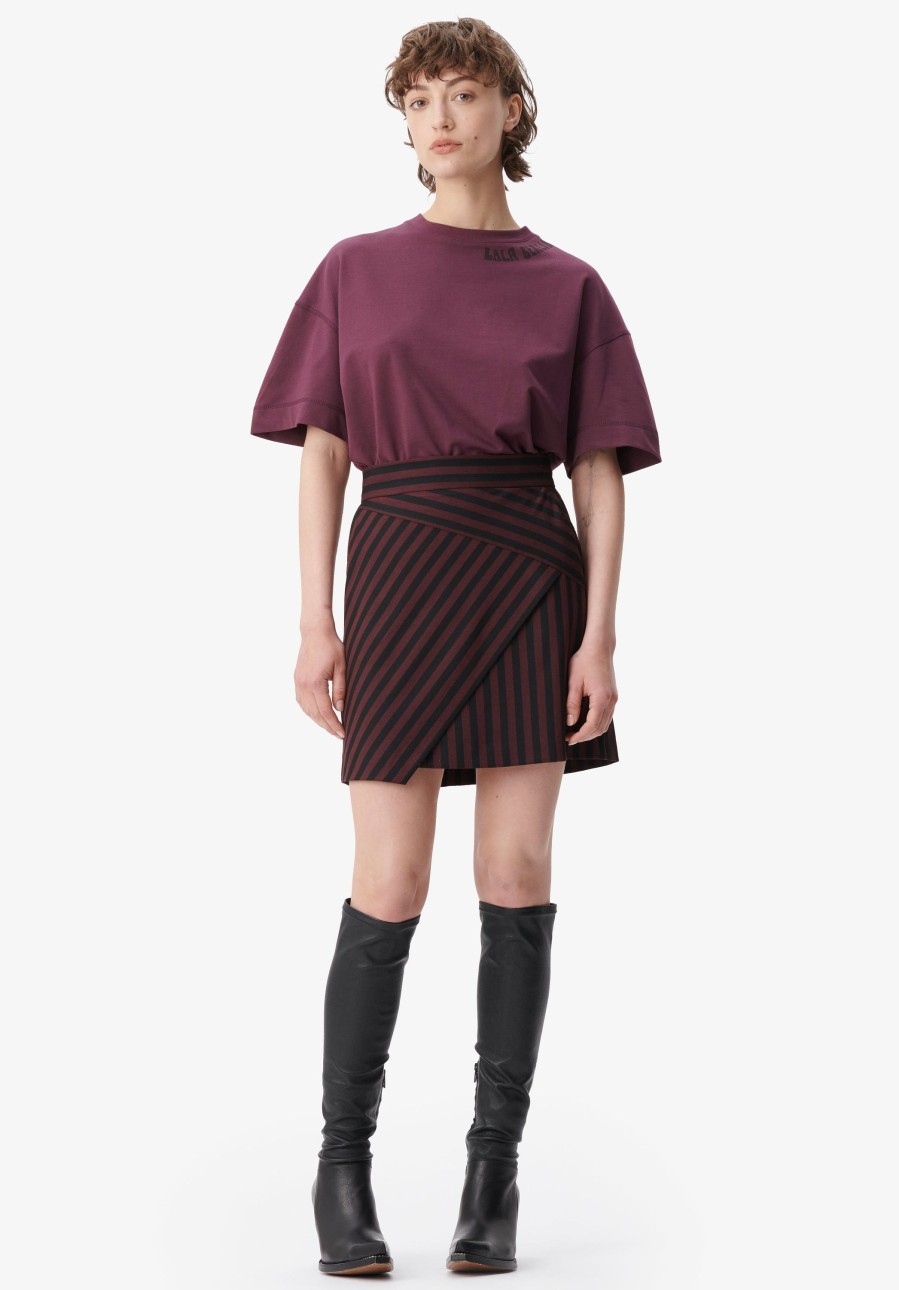 Women Lala Berlin | Skirt Saki Stripe Fudge