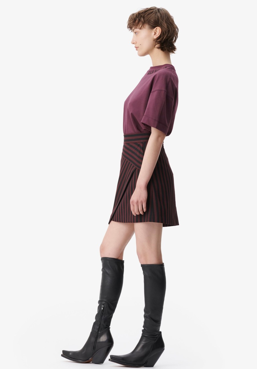 Women Lala Berlin | Skirt Saki Stripe Fudge