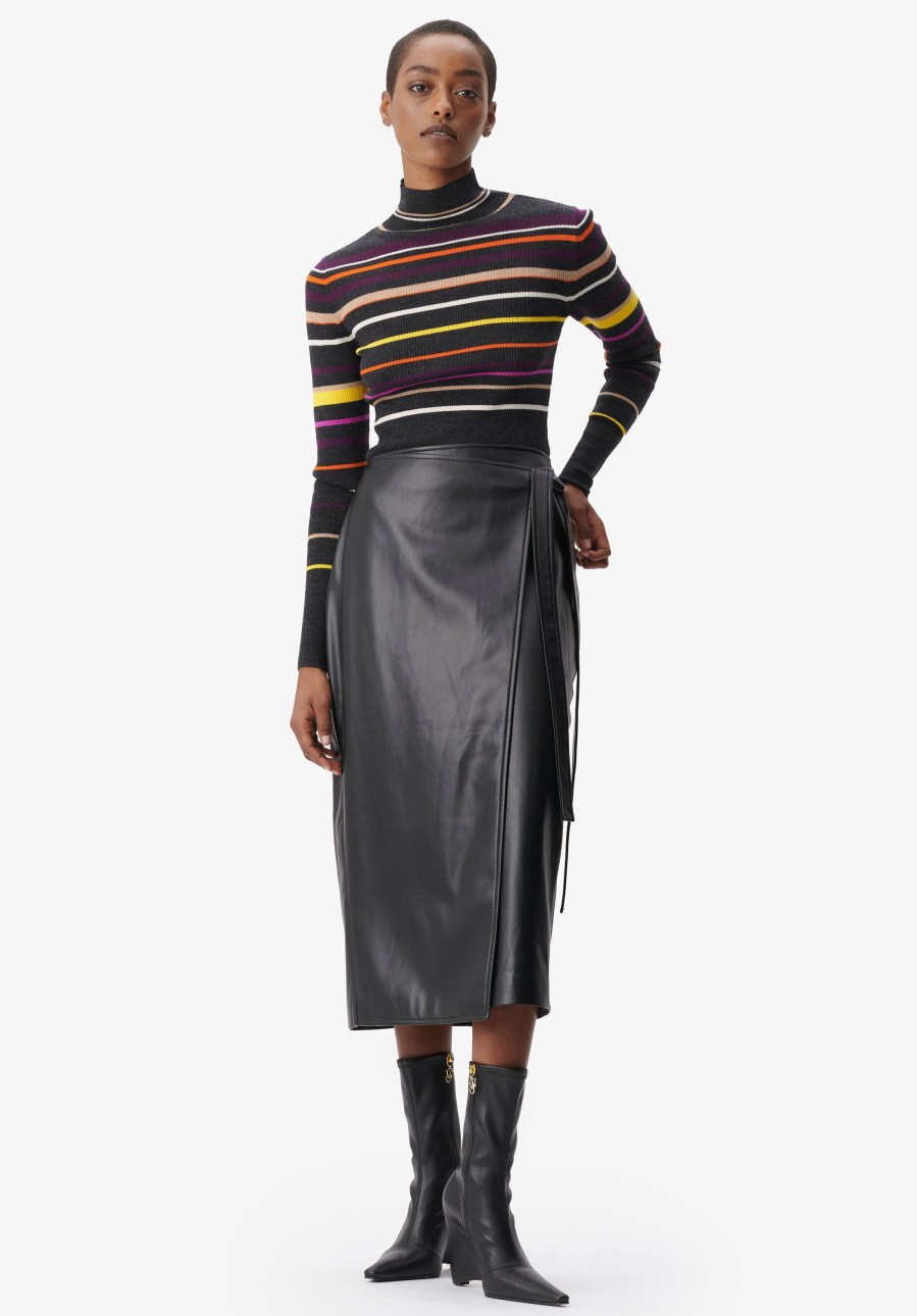 Women Lala Berlin | Jumper Kallassa Multicolor Stripes On Knit - Black