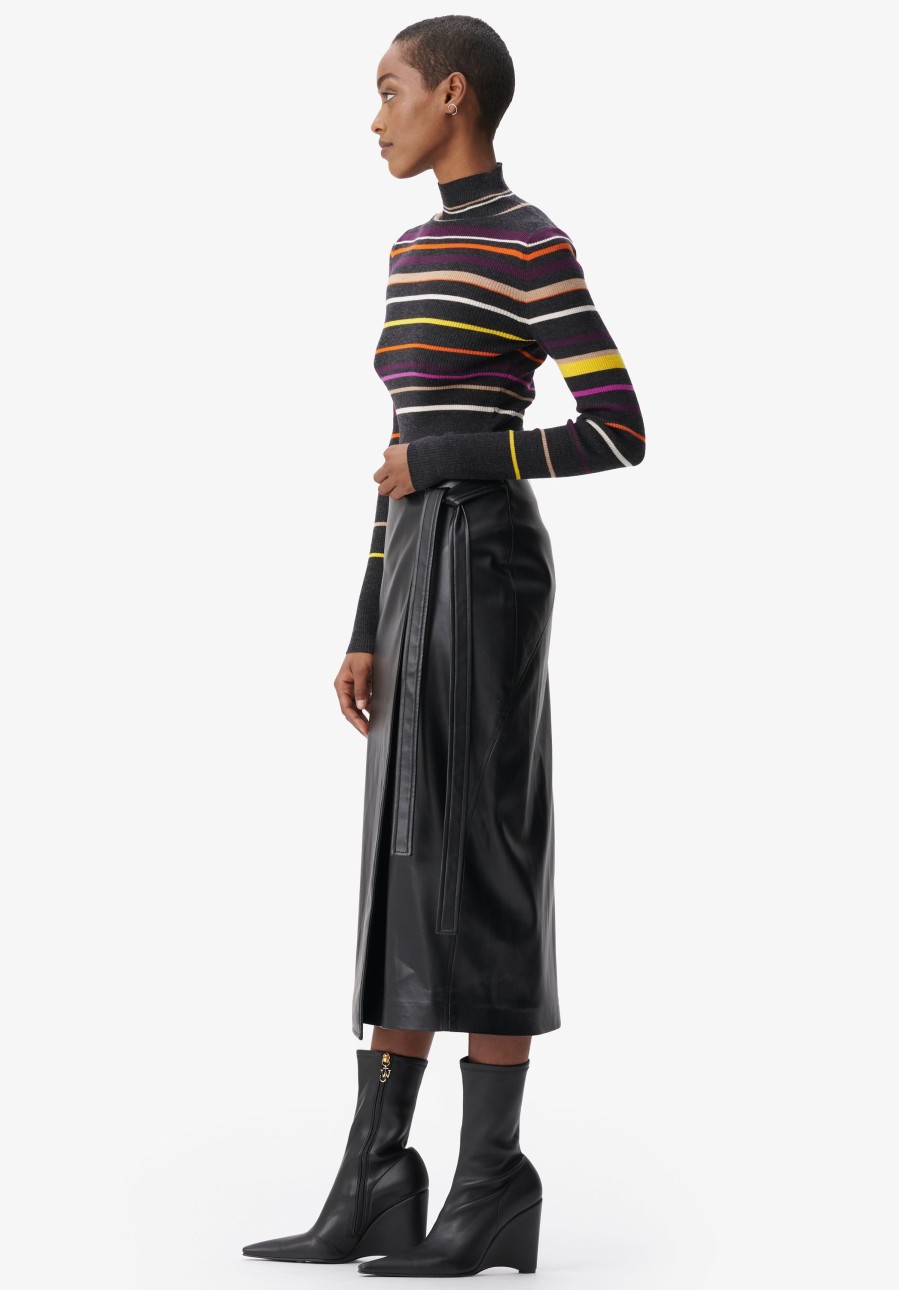 Women Lala Berlin | Jumper Kallassa Multicolor Stripes On Knit - Black