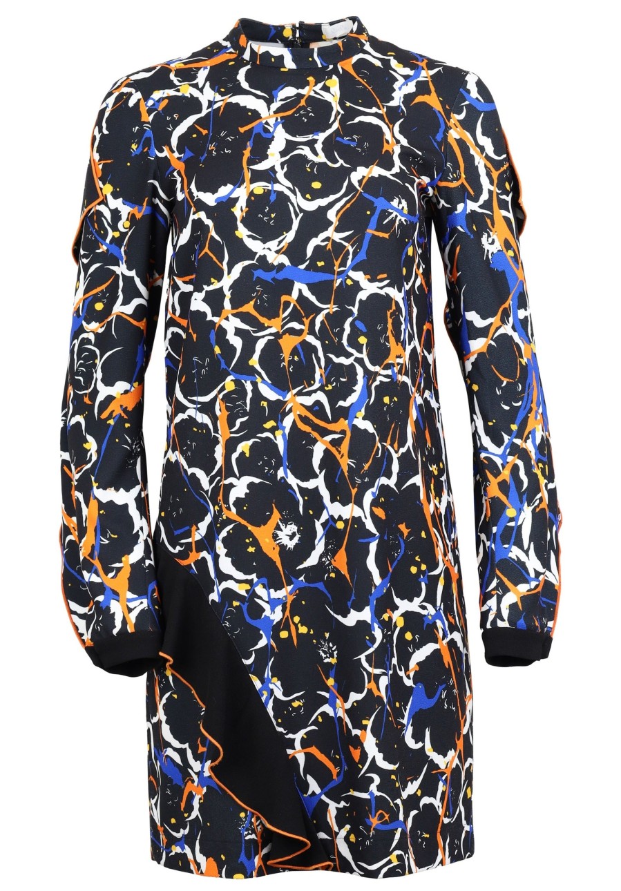 Women Lala Berlin | Pre-Loved Dress Mina Crepe Print-S Flowersplash Black