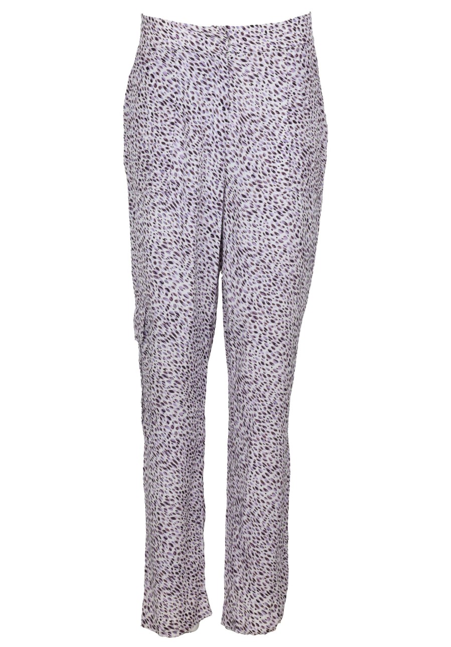 Women Lala Berlin | Pre-Loved Pants Palucca-L Stormy Dots White Small