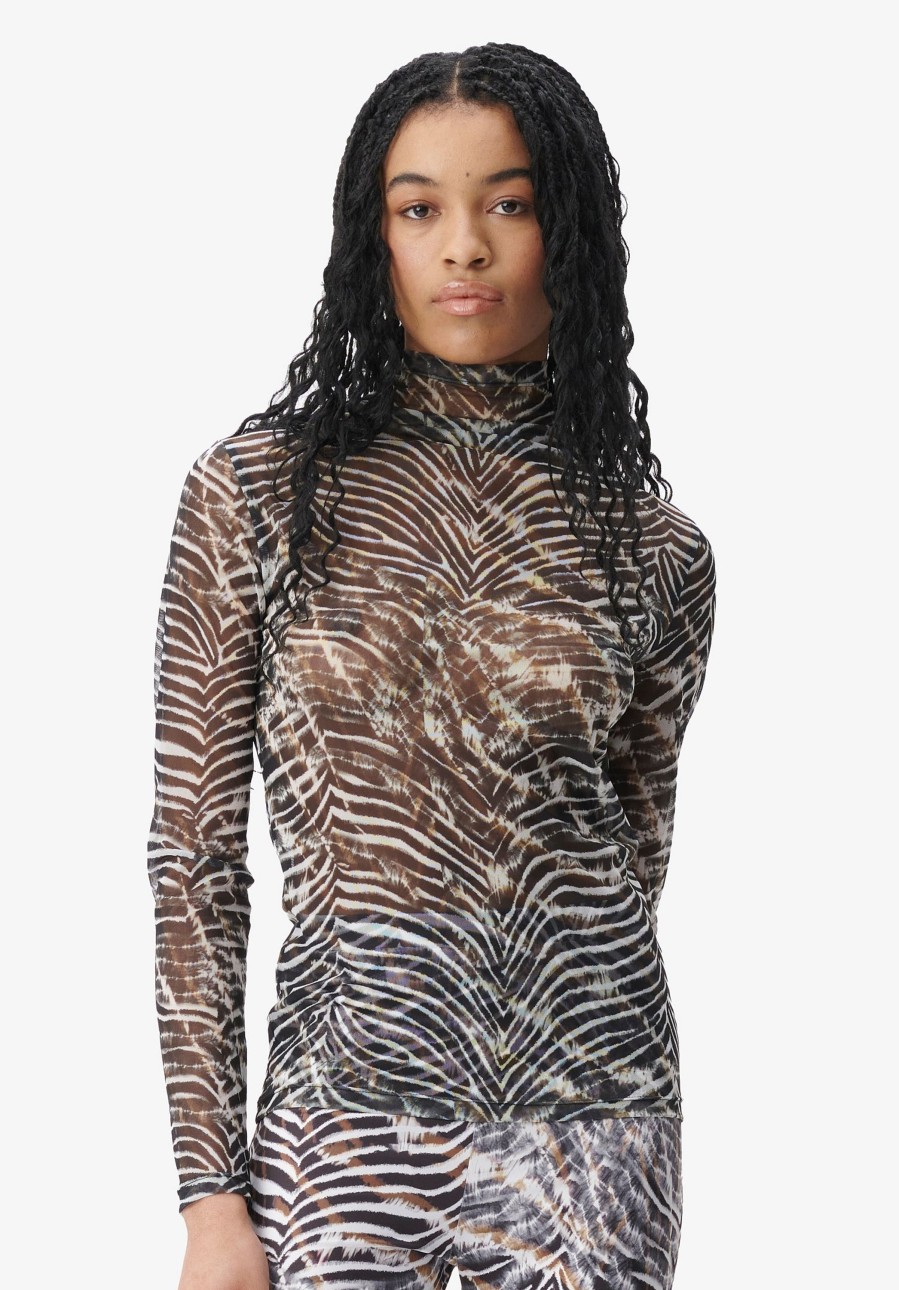 Women Lala Berlin | Longsleeve Carolyn Dark Zebra Shibori