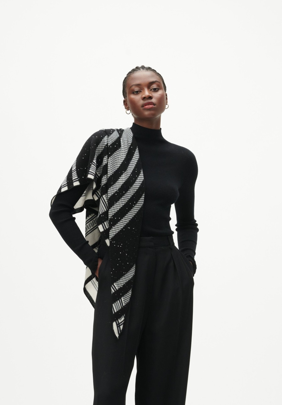 Women Lala Berlin | Triangle Trinity Stripes Black White Sequins