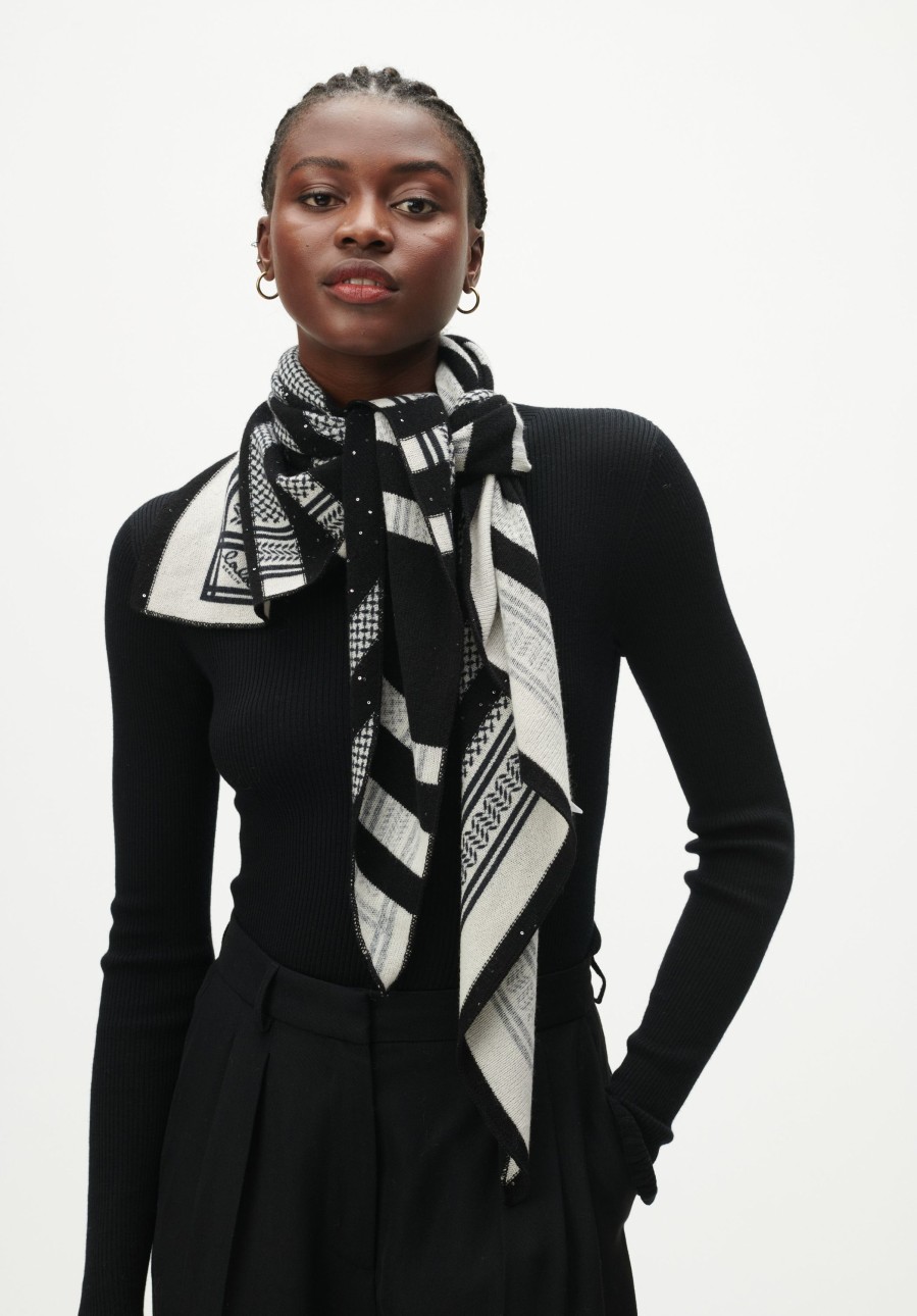 Women Lala Berlin | Triangle Trinity Stripes Black White Sequins