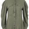 Women Lala Berlin | Pre-Loved Blouse Breeze-M Leo Jacquard Olive