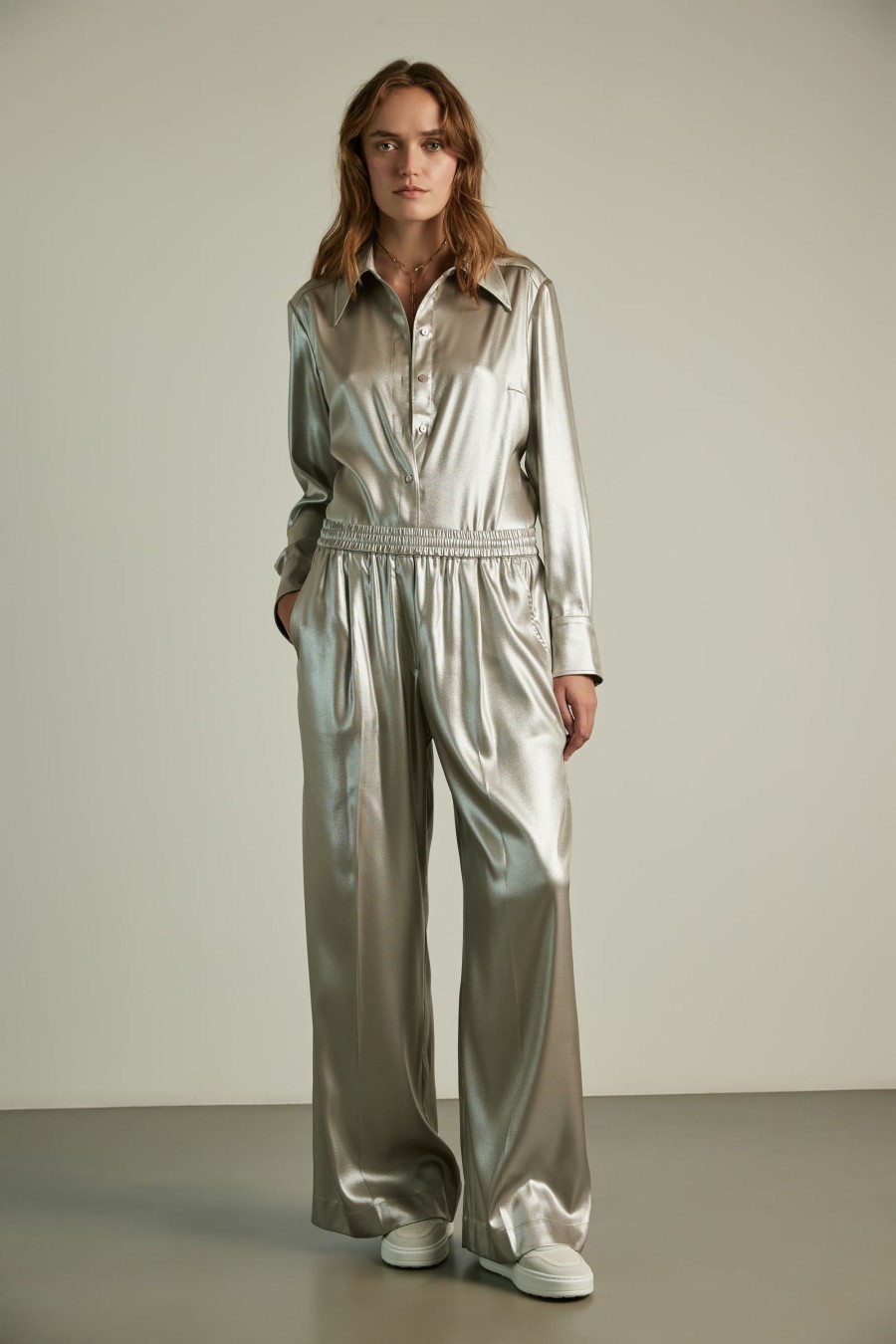 Women Lala Berlin | Pants Perilla Silver Gloss