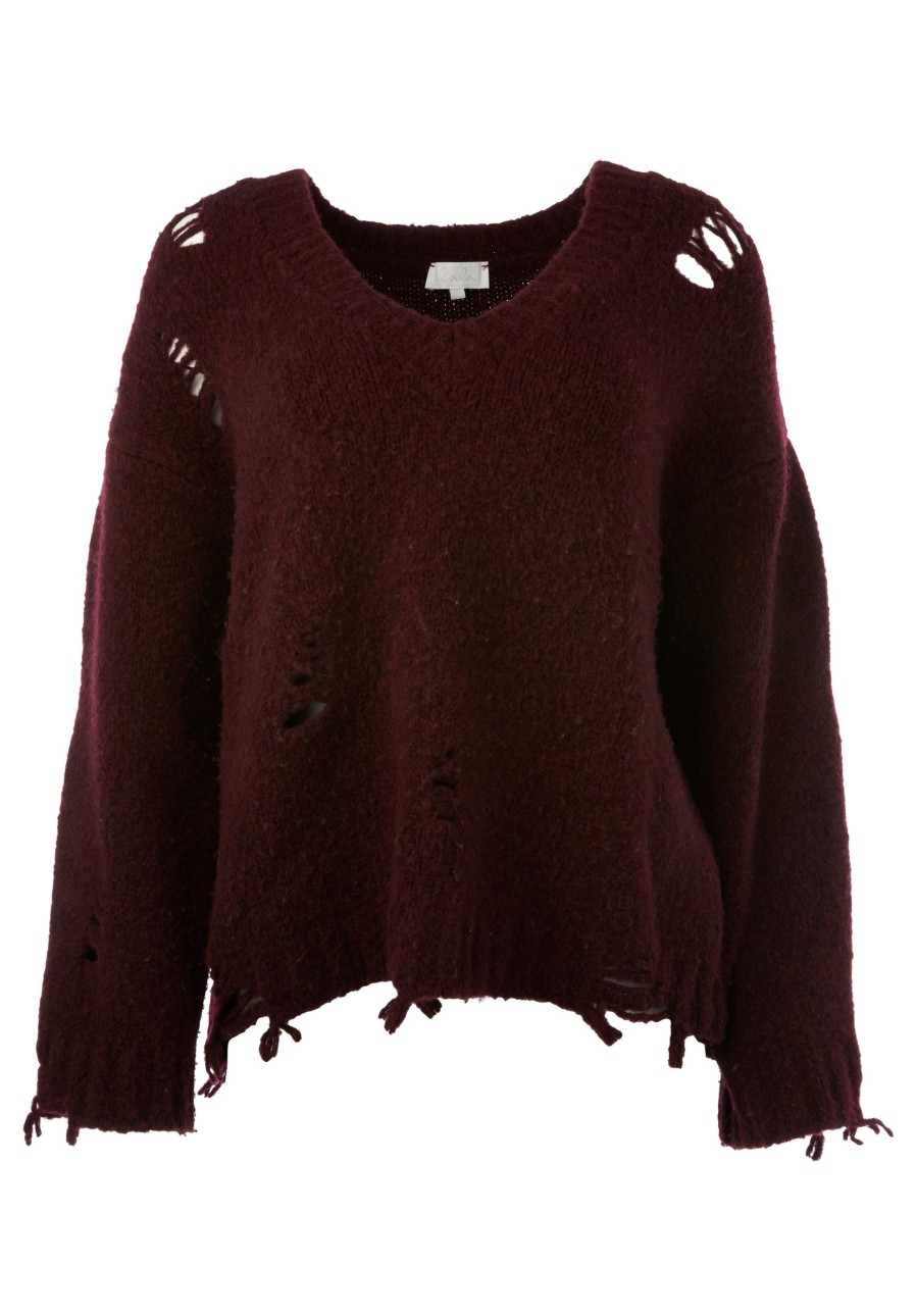 Women Lala Berlin | Pre-Loved Jumper Wallis-S Bordeaux Melange