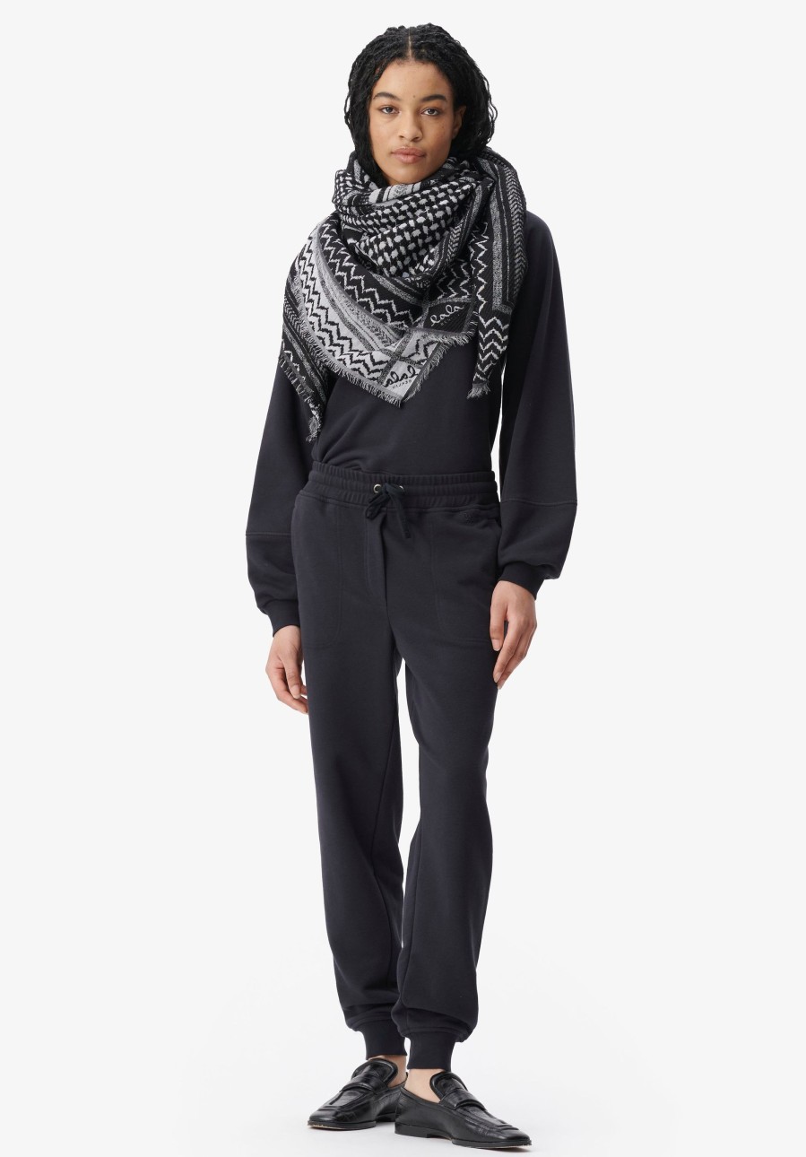 Women Lala Berlin | Scarf Anais Zebra Swirl Black