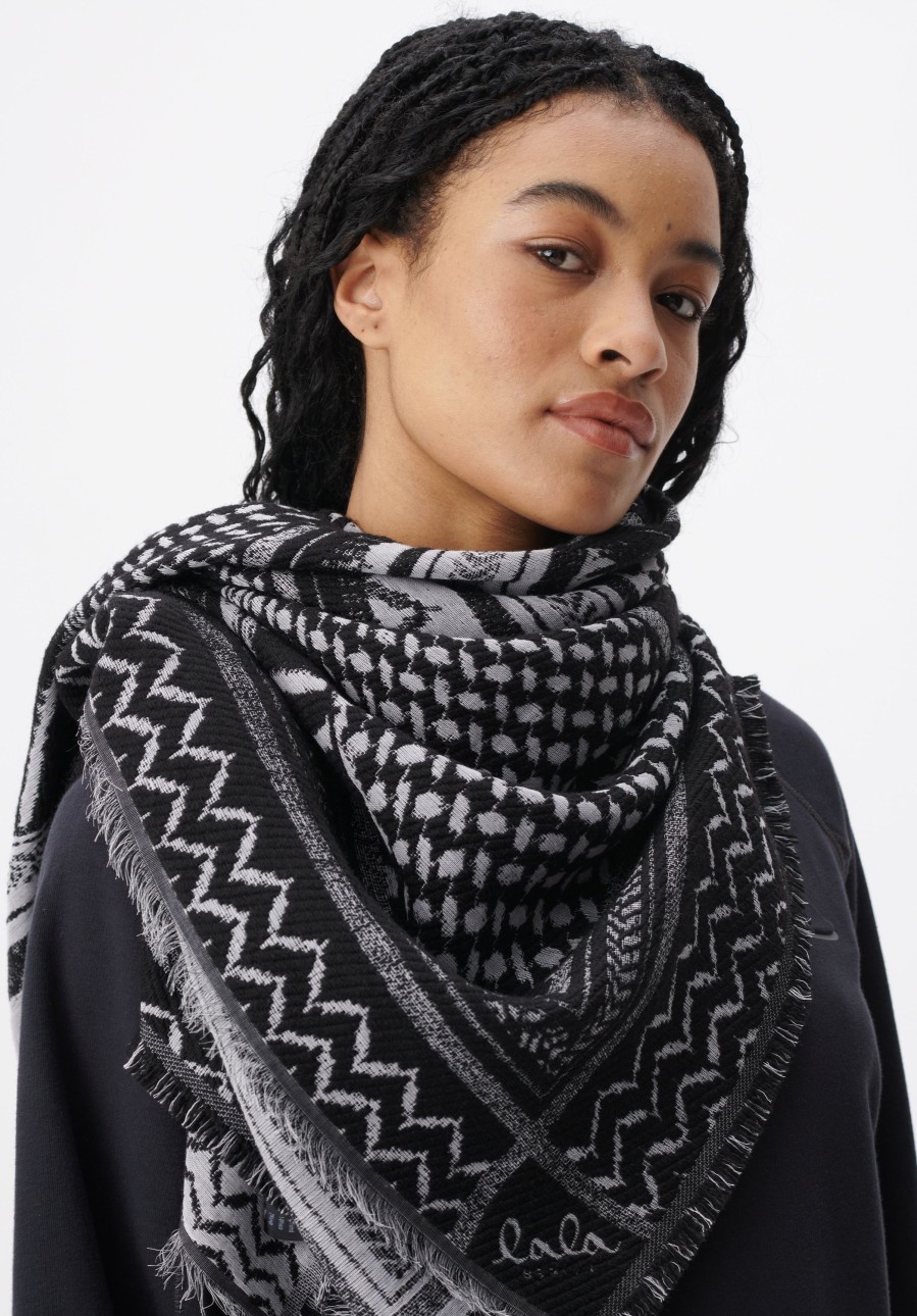 Women Lala Berlin | Scarf Anais Zebra Swirl Black