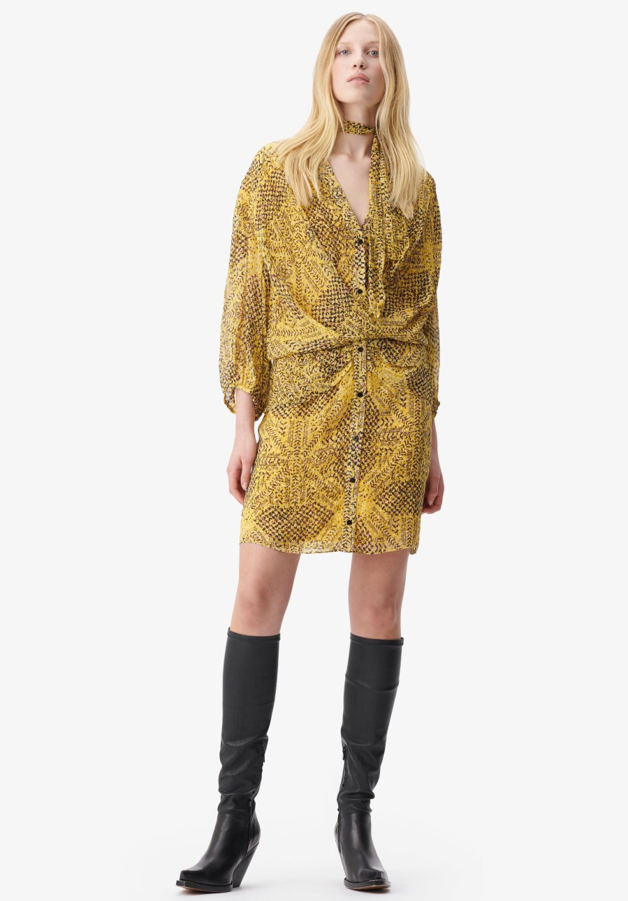 Women Lala Berlin | Dress Drina Heritage Star Yellow