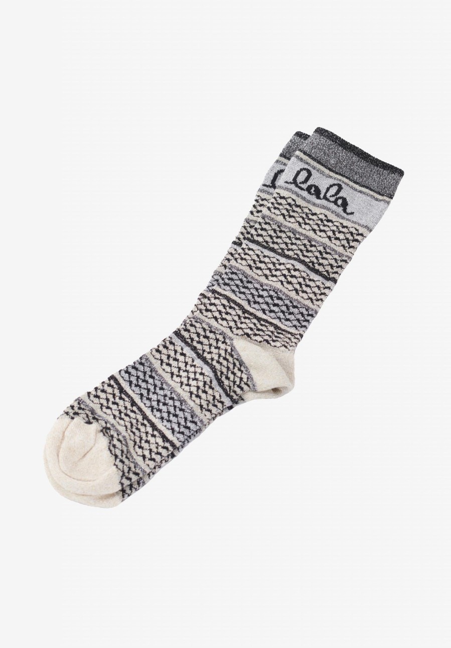 Women Lala Berlin | Socks Silja Stripes Grey