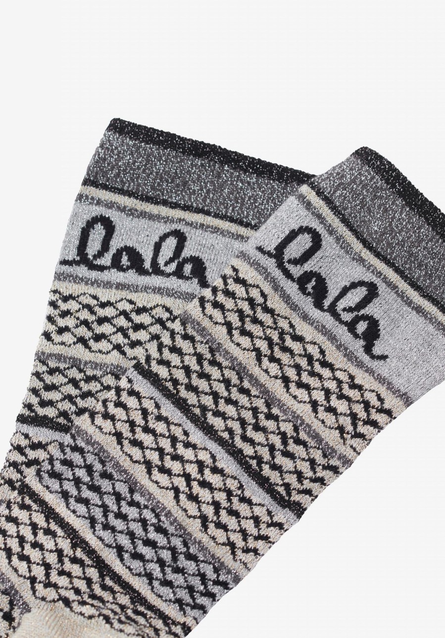 Women Lala Berlin | Socks Silja Stripes Grey